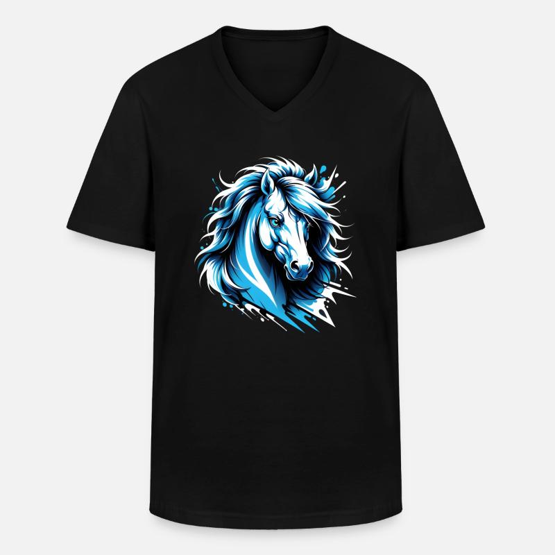 Dallas Pferd. Texas - Männer-T-Shirt mit V-Ausschnitt - Schwarz