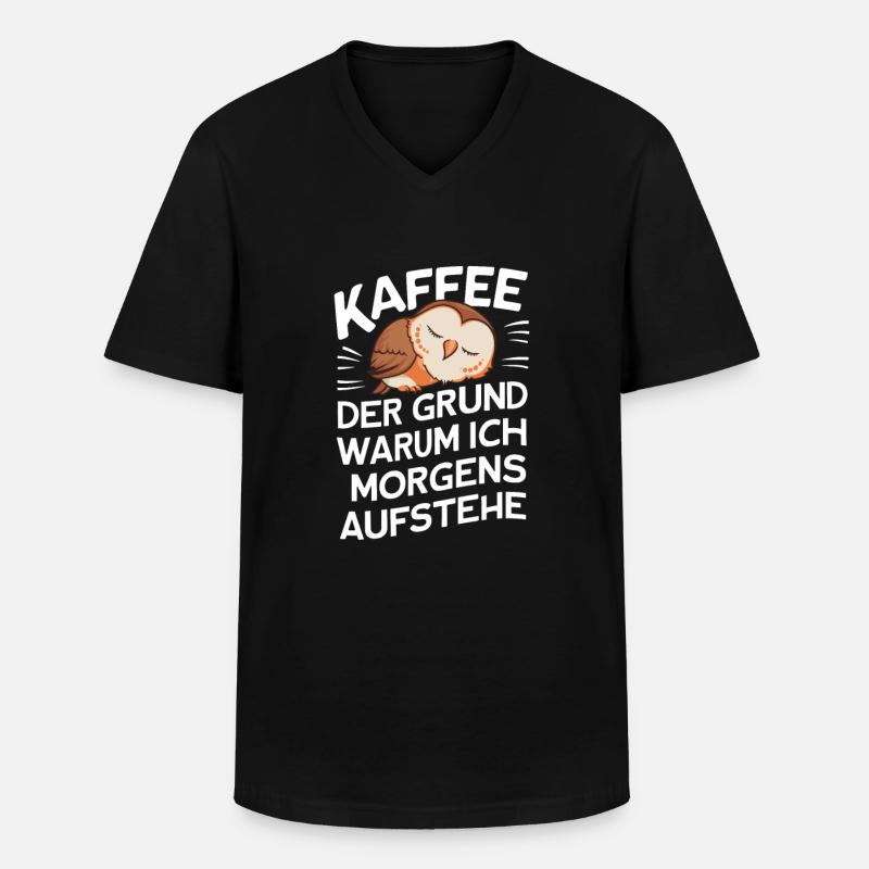 Nachteule Eule Eulen Vogel - Männer-T-Shirt mit V-Ausschnitt - Schwarz