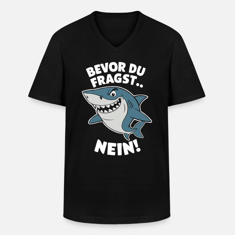 Requin Requin Requins Requin - T-shirt col V Homme - noir