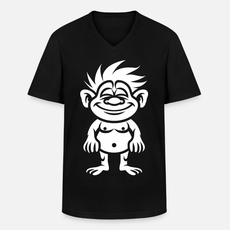 Troll - Männer-T-Shirt mit V-Ausschnitt - Schwarz