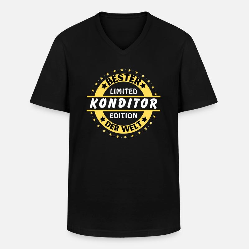 Bester Konditor der Welt - Männer-T-Shirt mit V-Ausschnitt - Schwarz