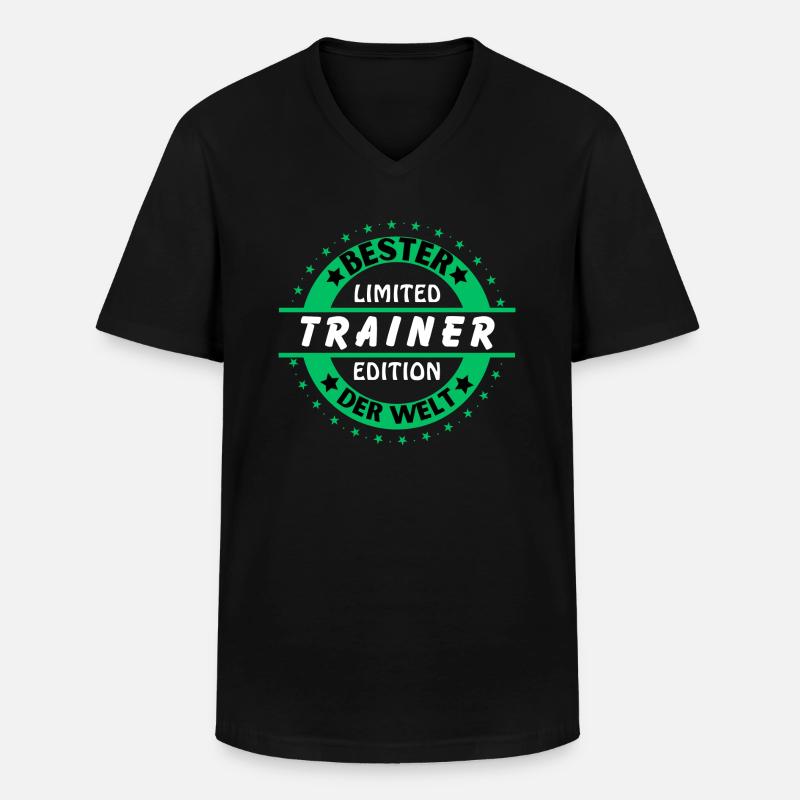 Bester Trainer der Welt - Männer-T-Shirt mit V-Ausschnitt - Schwarz