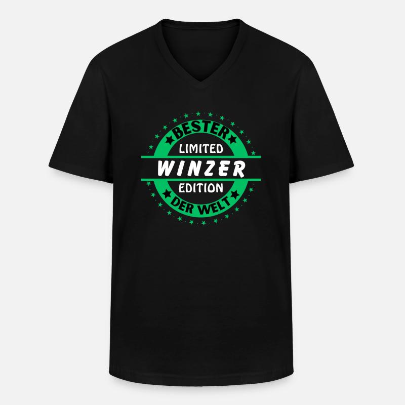 Bester Winzer der Welt - Männer-T-Shirt mit V-Ausschnitt - Schwarz