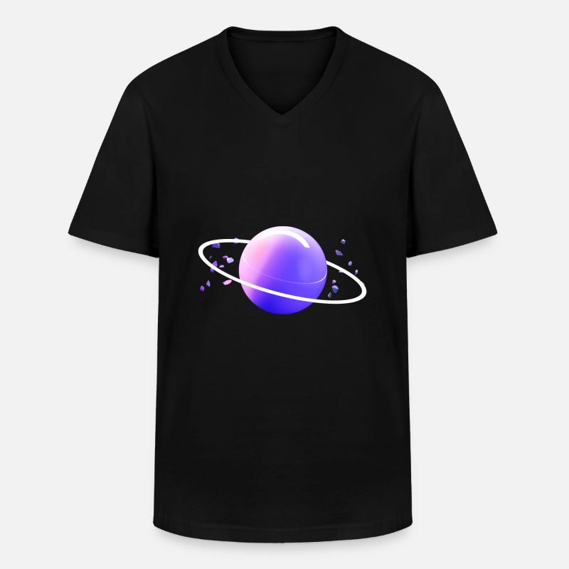 Space Universe Orbit Astronaut Planet space - Maglietta da uomo classica con scollo a V - nero