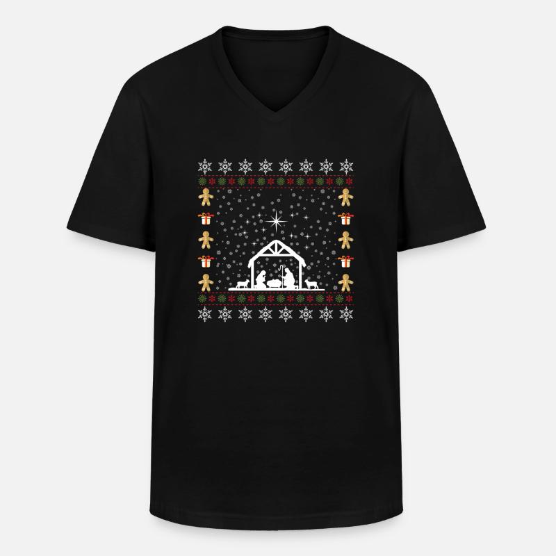 Weihnachten Grippe - Männer-T-Shirt mit V-Ausschnitt - Schwarz