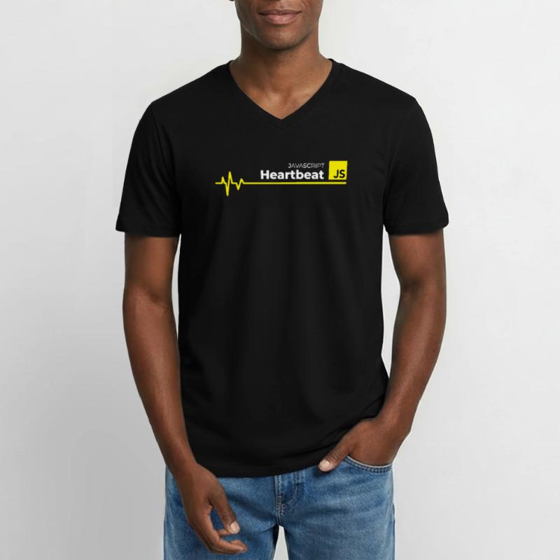 Javascript Herzschlag Männer-T-Shirt mit V-Ausschnitt