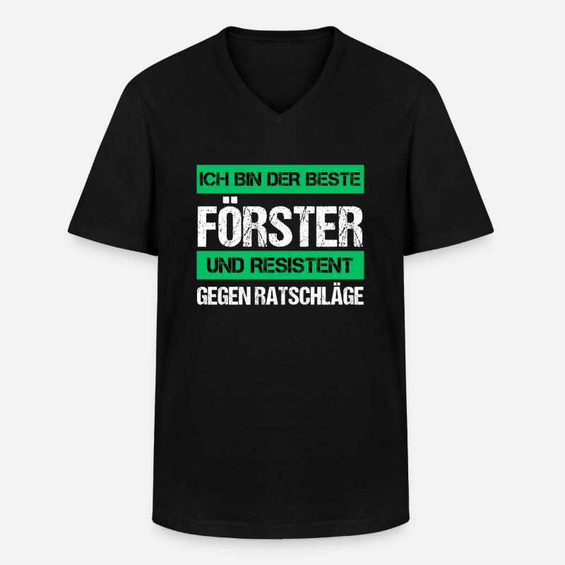 Resistenter Förster - Männer-T-Shirt mit V-Ausschnitt - Schwarz