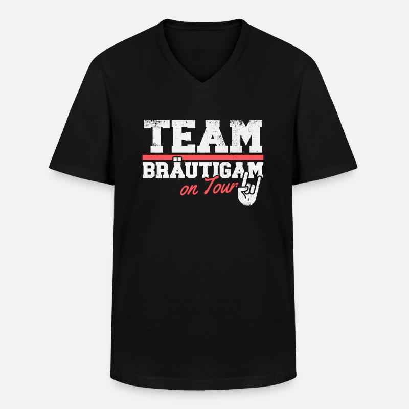Team Bräutigam Junggesellenabschied - Männer-T-Shirt mit V-Ausschnitt - Schwarz