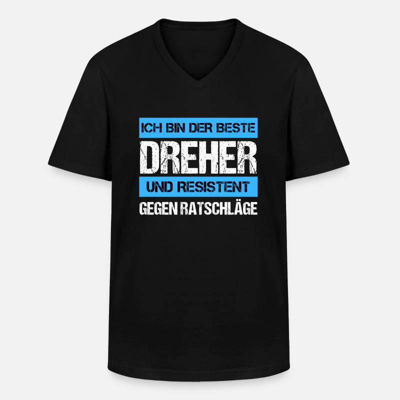 Resistenter Dreher - Männer-T-Shirt mit V-Ausschnitt - Schwarz
