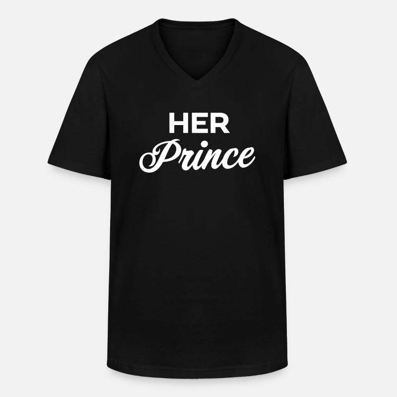 Ihr Prinz - Männer-T-Shirt mit V-Ausschnitt - Schwarz