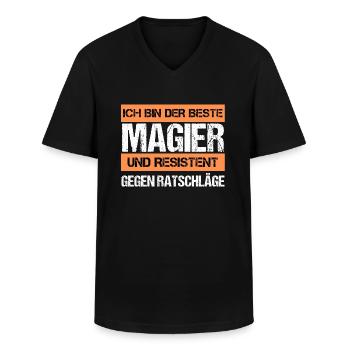 Resistant Mage - Men's V-Neck T-Shirt - black - Front - AI Model Male 178 dark (178cm)