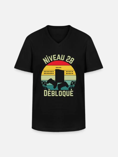 Level 28 Unlocked - Men's V-Neck T-Shirt - black