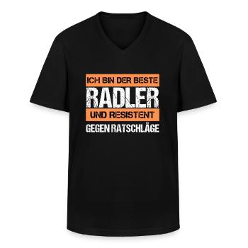 Resistenter Radler - Männer-T-Shirt mit V-Ausschnitt - Schwarz - Vorne - AI Model Male 178 dark (178cm)