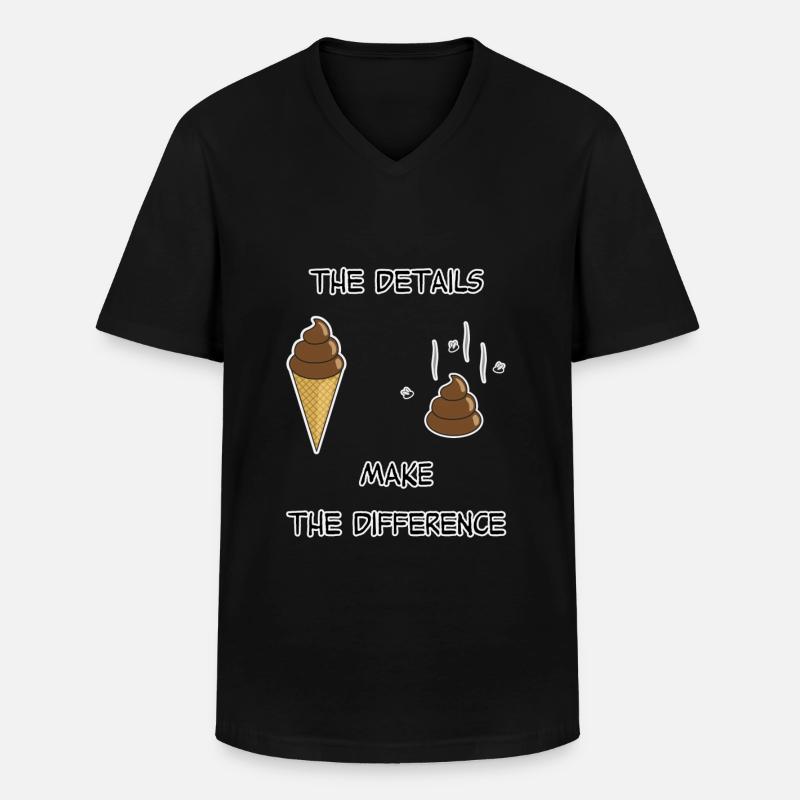 Eis oder kacken? - Männer-T-Shirt mit V-Ausschnitt - Schwarz