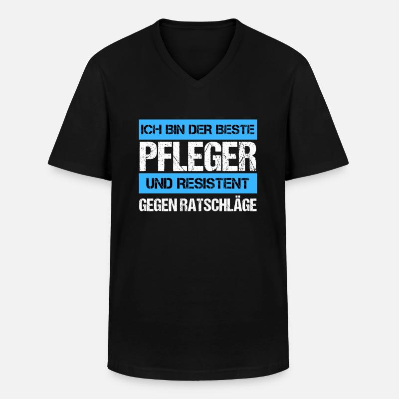Resistenter Pfleger - Männer-T-Shirt mit V-Ausschnitt - Schwarz