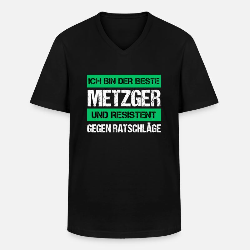 Resistenter Metzger - Männer-T-Shirt mit V-Ausschnitt - Schwarz