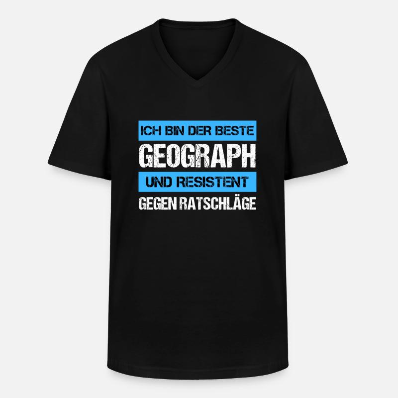 Resistenter Geograph - Männer-T-Shirt mit V-Ausschnitt - Schwarz