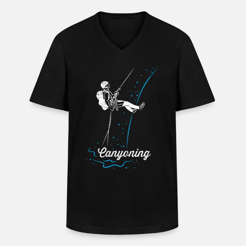 Canyoning - Männer-T-Shirt mit V-Ausschnitt - Schwarz
