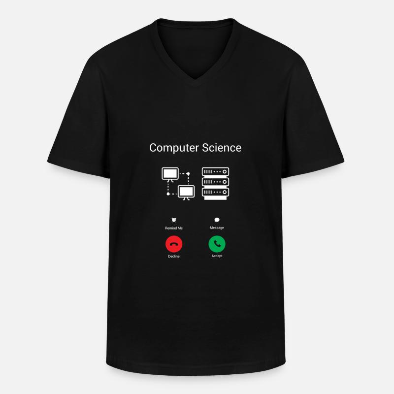 Der PC ruft - Männer-T-Shirt mit V-Ausschnitt - Schwarz