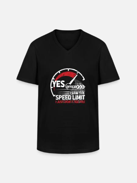 Yes Officer i saw the Speed Limit - Men's V-Neck T-Shirt - black