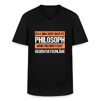 Resistenter Philosoph - Männer-T-Shirt mit V-Ausschnitt - Schwarz - Vorne - AI Model Male 178 dark (178cm)