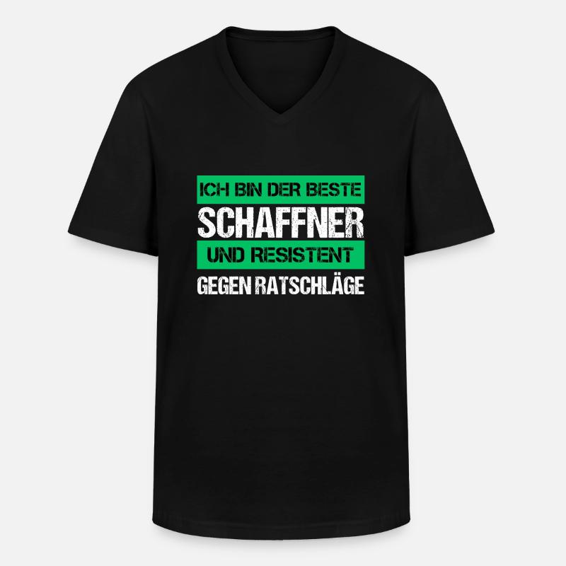 Resistenter Schaffner - Männer-T-Shirt mit V-Ausschnitt - Schwarz