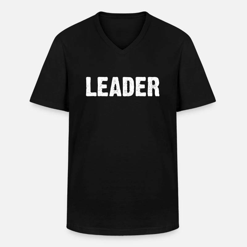 Leader - Männer-T-Shirt mit V-Ausschnitt - Schwarz