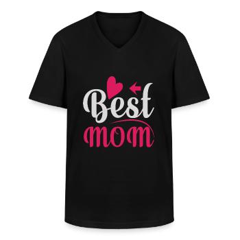 Best Mom - Männer-T-Shirt mit V-Ausschnitt - Schwarz - Vorne - AI Model Male 178 dark (178cm)