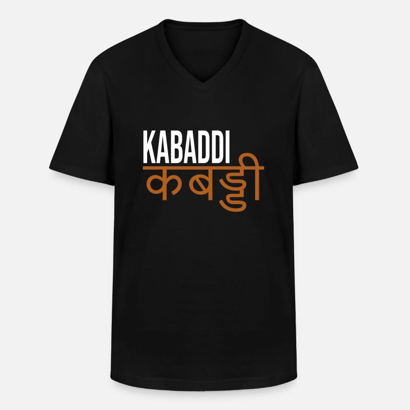 Kabaddi - Männer-T-Shirt mit V-Ausschnitt - Schwarz