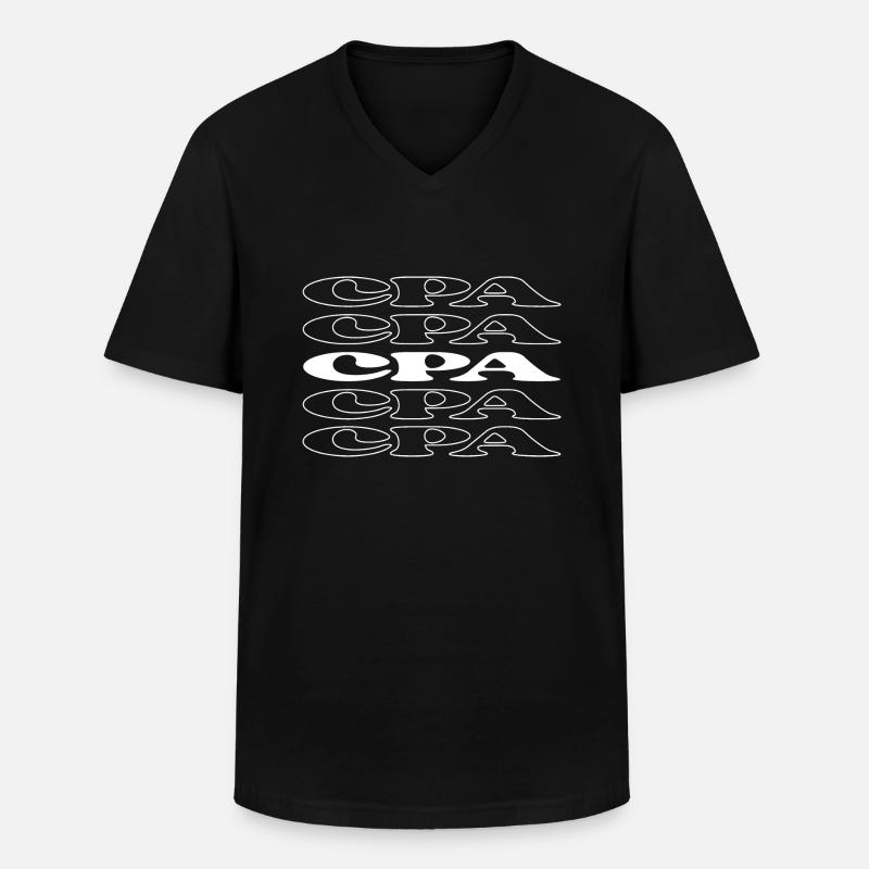 Expert-comptable Expert-comptable - T-shirt col V Homme - noir