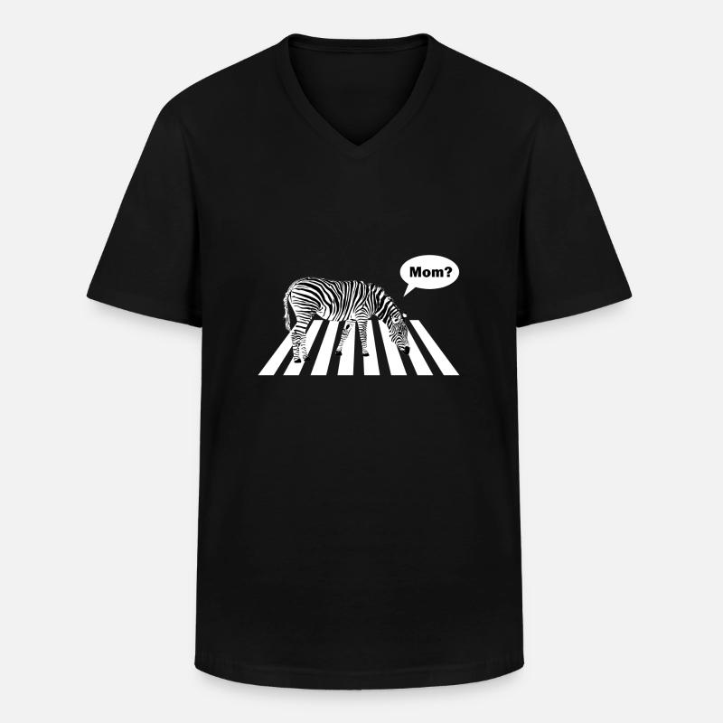 Zebra Mama Mom - Männer-T-Shirt mit V-Ausschnitt - Schwarz