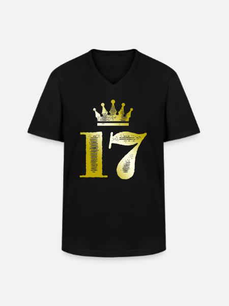 17 Number Crown Gold - Men's V-Neck T-Shirt - black