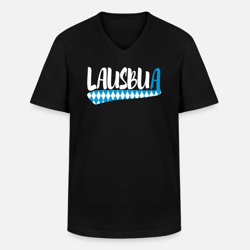 Lausbua - Männer-T-Shirt mit V-Ausschnitt - Schwarz