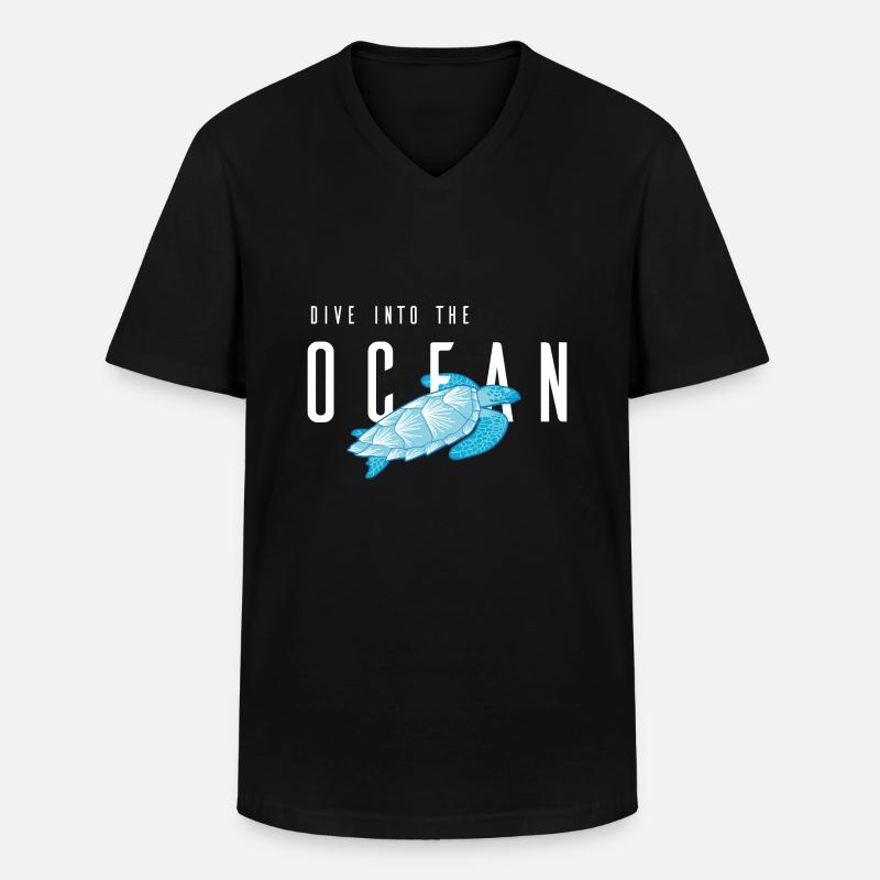 Ocean Dive - Männer-T-Shirt mit V-Ausschnitt - Schwarz