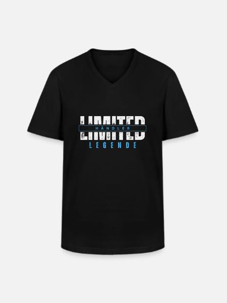 Légende du commerçant limité. - T-shirt col V Homme - noir