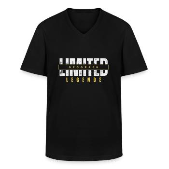 Limited Geographer Legend. - Men's V-Neck T-Shirt - black - Front - AI Model Male 178 dark (178cm)