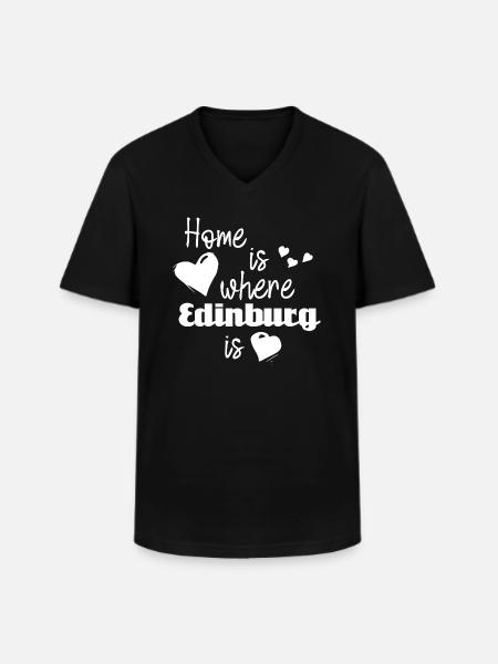 Home is where Edinburgh is - Men's V-Neck T-Shirt - black