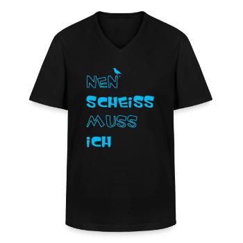 Nen Scheiss muss ich - Männer-T-Shirt mit V-Ausschnitt - Schwarz - Vorne - AI Model Male 178 dark (178cm)
