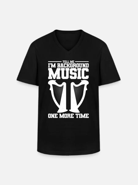 Harfe Musikinstrument - Männer-T-Shirt mit V-Ausschnitt - Schwarz