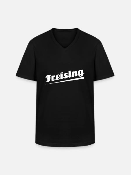 Freising - Textdesign mit Stadtnamen - Männer-T-Shirt mit V-Ausschnitt - Schwarz
