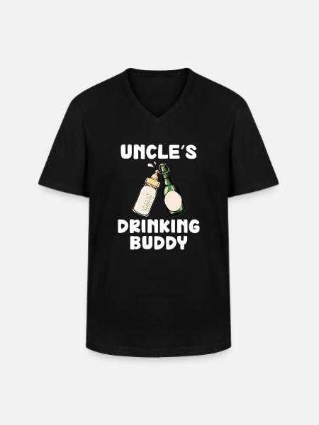 Uncle's Drinking Buddy Funny Motif - Men's V-Neck T-Shirt - black
