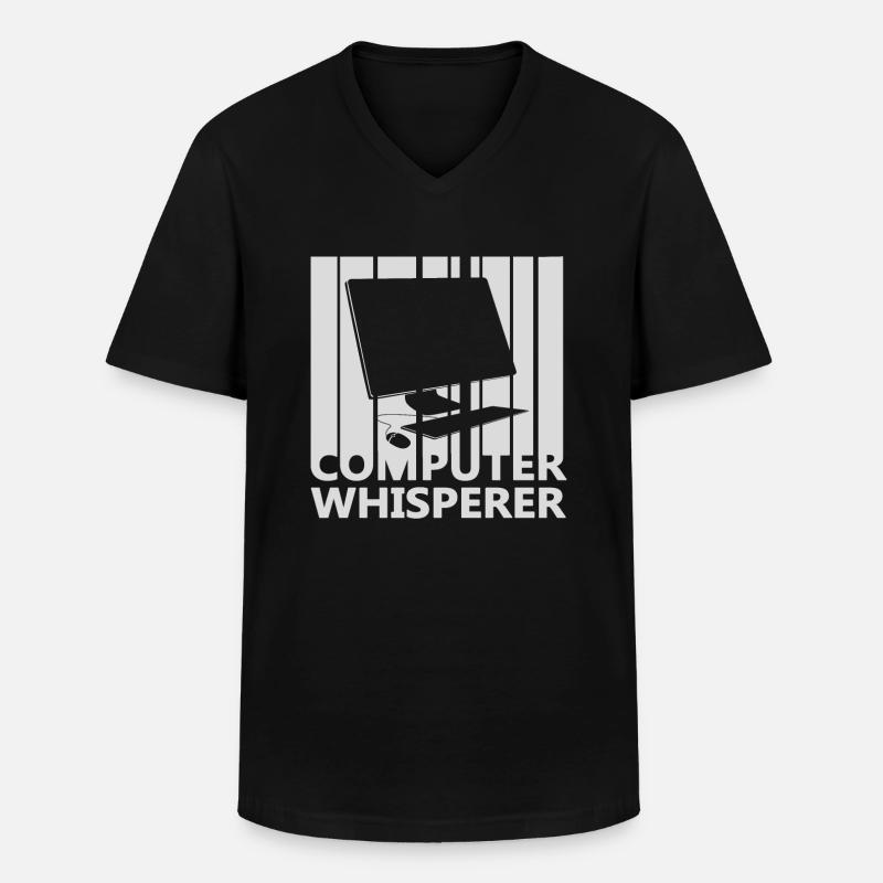 Computer Nerd - Männer-T-Shirt mit V-Ausschnitt - Schwarz