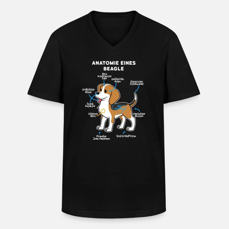 Anatomie Eines Beagle - Männer-T-Shirt mit V-Ausschnitt - Schwarz