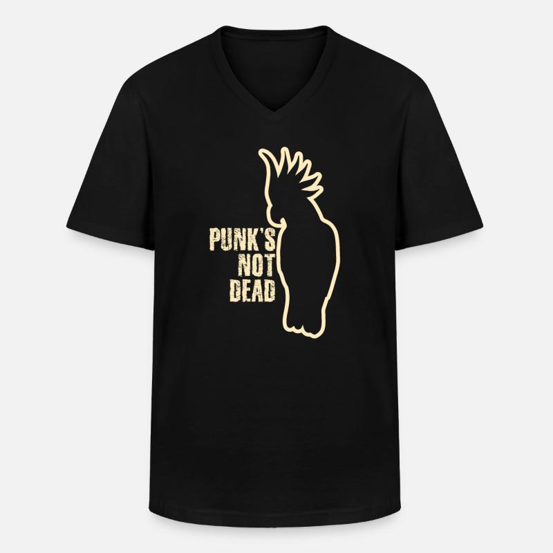 Punk Kakadu - Männer-T-Shirt mit V-Ausschnitt - Schwarz