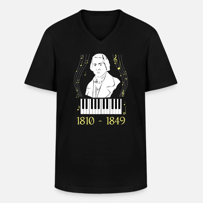 Frederic Chopin - Männer-T-Shirt mit V-Ausschnitt - Schwarz