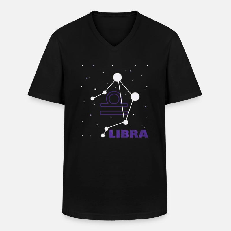 Sternzeichen Waage - Männer-T-Shirt mit V-Ausschnitt - Schwarz