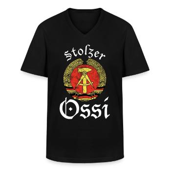 DDR retro Deutschland Design - Männer-T-Shirt mit V-Ausschnitt - Schwarz - Vorne - AI Model Male 178 dark (178cm)