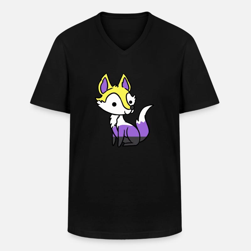Nonbinary Fox Nonbinary Pride - Men's V-Neck T-Shirt - black