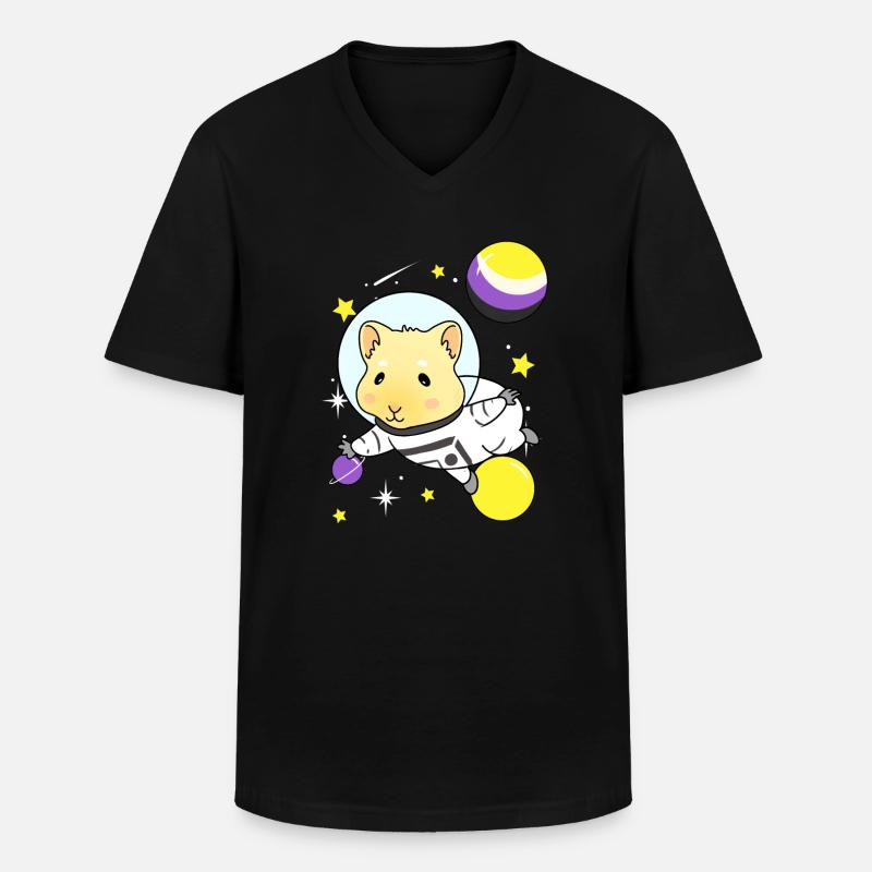 Nonbinary guinea pig Nonbinary Pride - Men's V-Neck T-Shirt - black