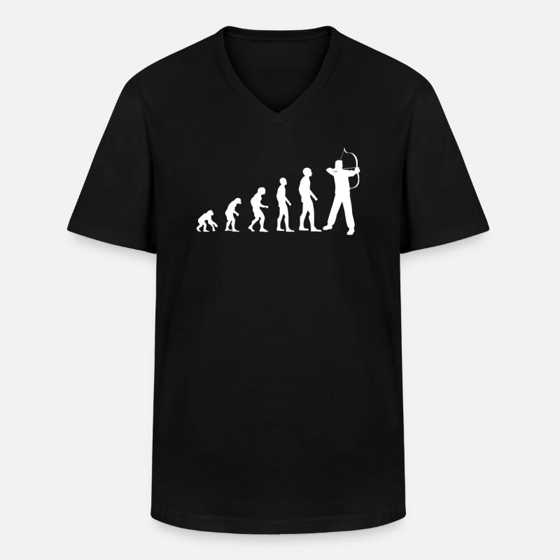 Bogenschießen Evolution Bogenschütze Geschenk - Männer-T-Shirt mit V-Ausschnitt - Schwarz